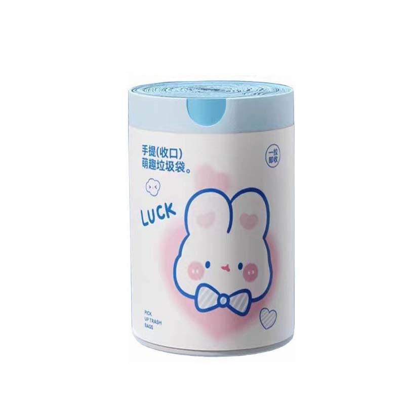 穿绳式手提垃圾袋家用大号加厚可爱卡通高颜值印花垃圾袋厂家批发