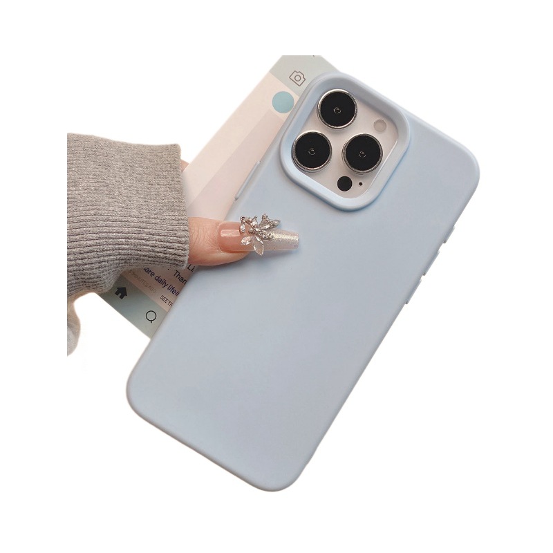 适用苹果16pro硅胶防摔手机壳纯色简约iPhone17全包磨砂保护套15